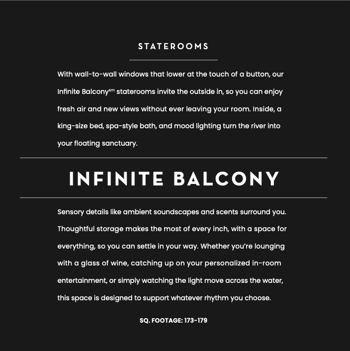 Infinite Balcony Celebrity River Cruise Staterooms
