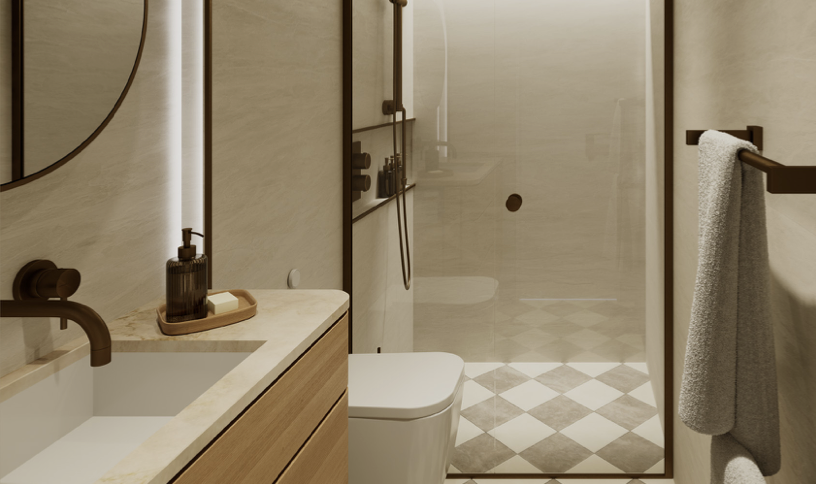 Bathroom in Celebrity River View Stateroom