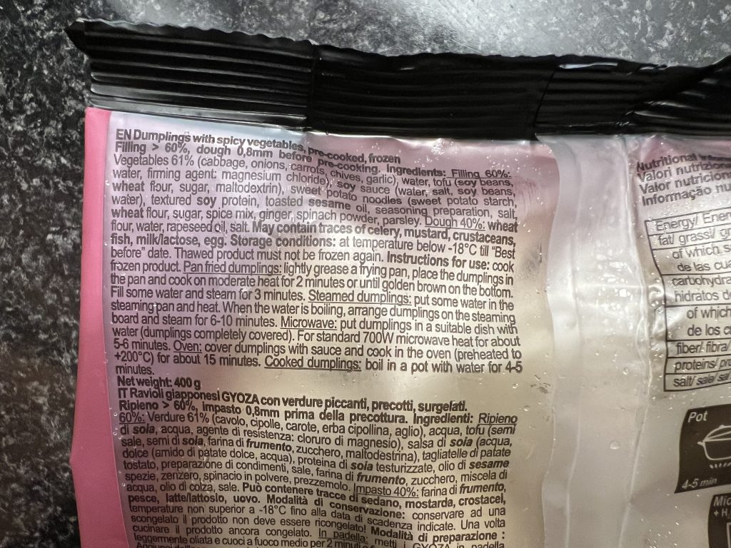 Vici Gyoza Ingredients Review Lidl