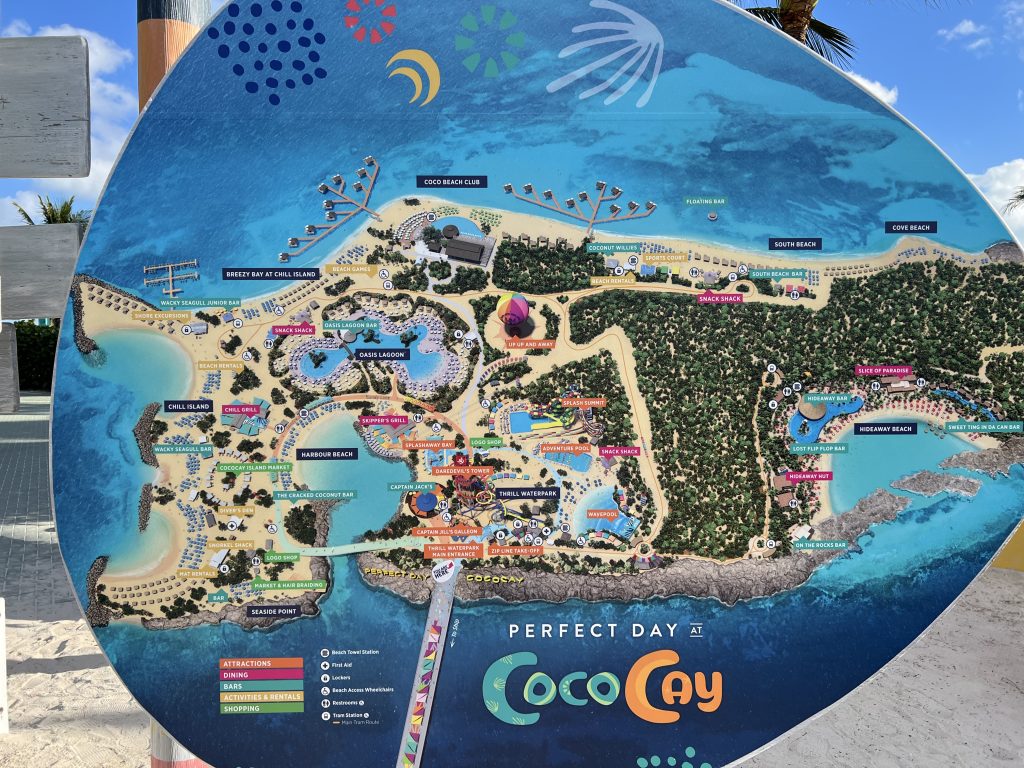 Perfect Day at CocoCay Island Map Royal Caribbean Private Island in Bahamas