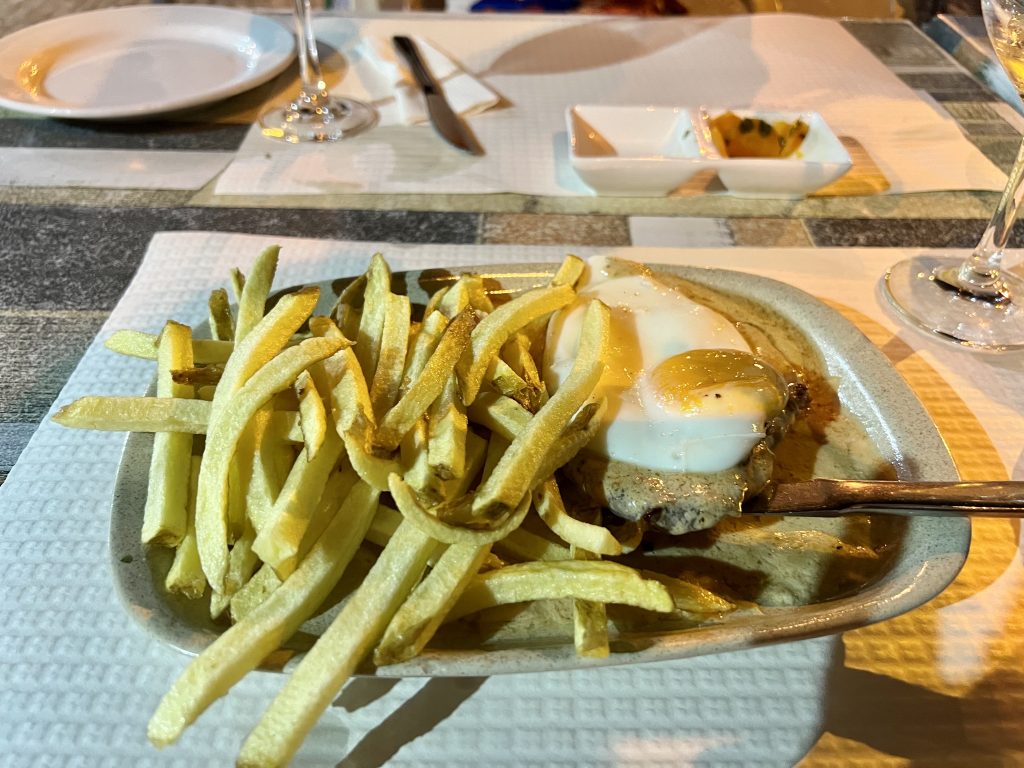 Bitoque with Fries at 20Age in Ferreiras, Albufeira Portugal