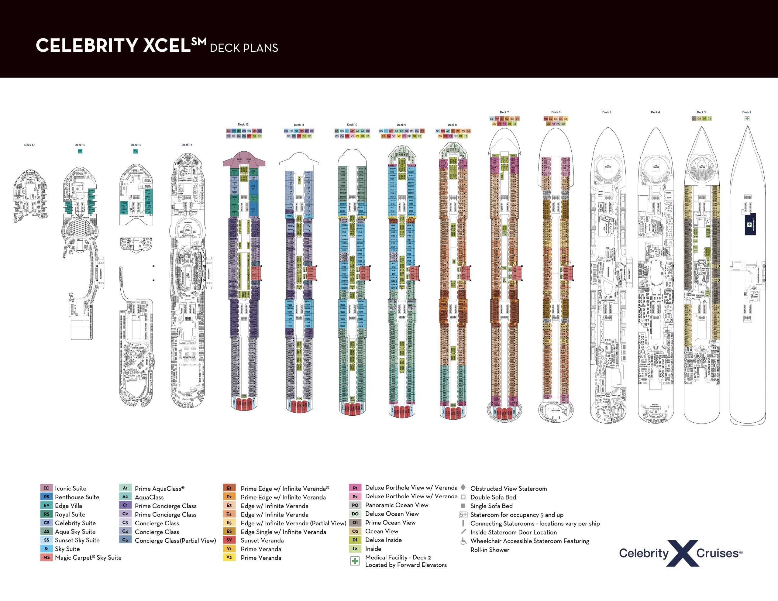 Celebrity Xcel Deck Plans — Every Deck Explained