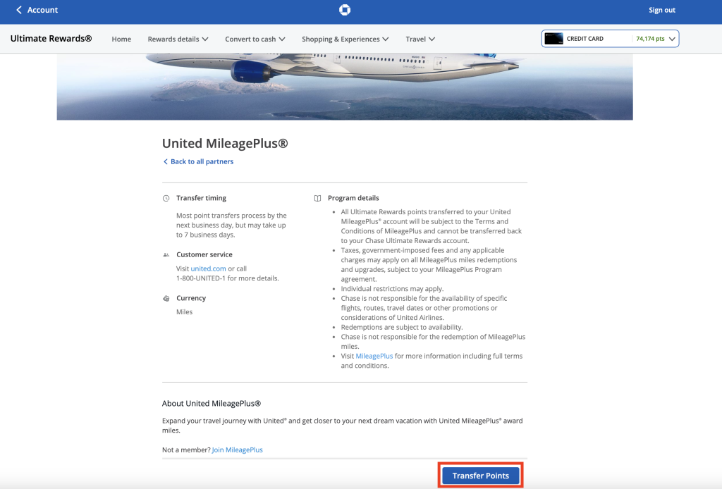 How to Transfer Chase Ultimate Rewards Points Step 5