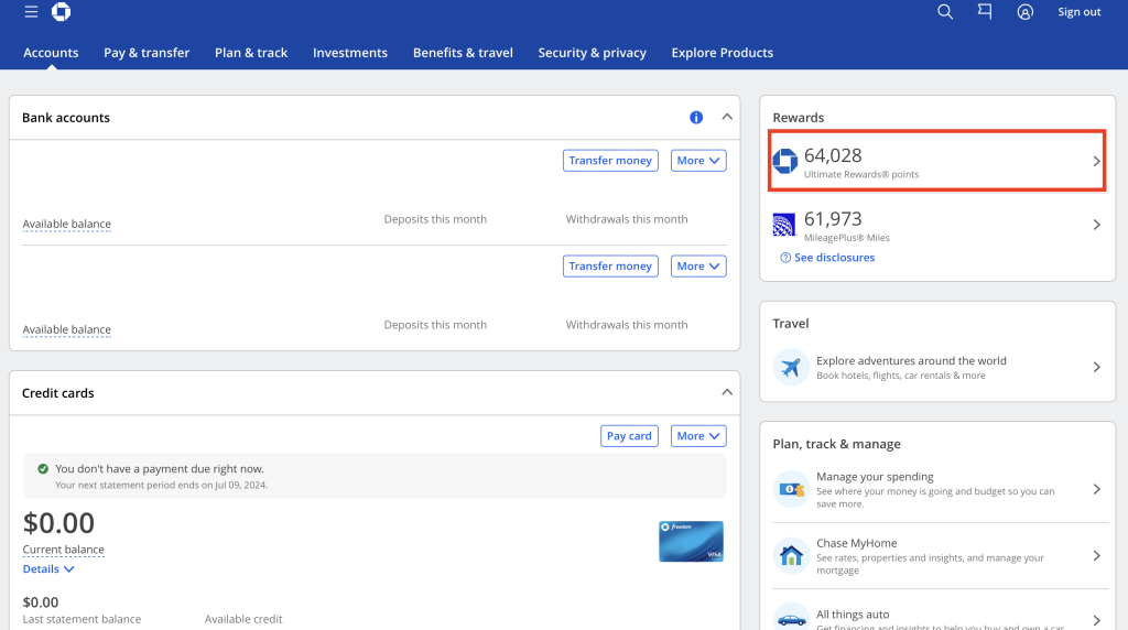 How to Transfer Chase Ultimate Rewards Points Step 1