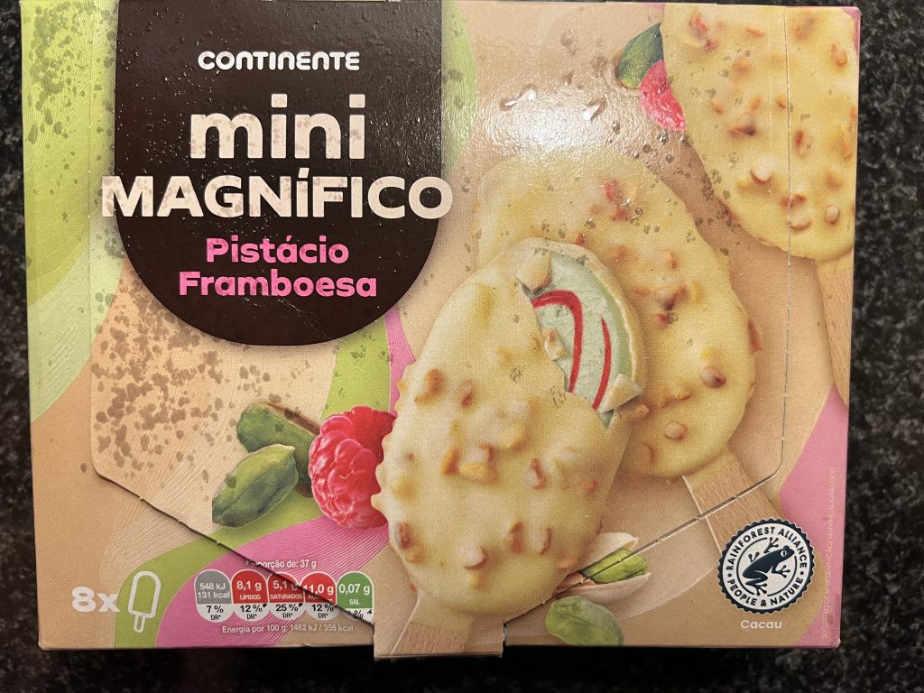 Continente Mini Magnifico Pistacio Framboesa Ice Cream Box — Pistachio Raspberry Ice Cream
