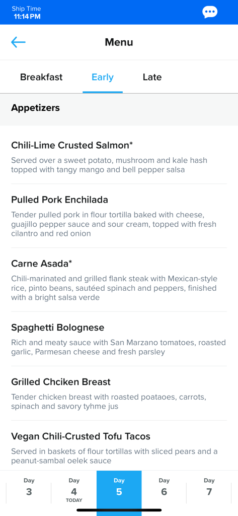 A Taste of Mexico Menu on Royal Caribbean 