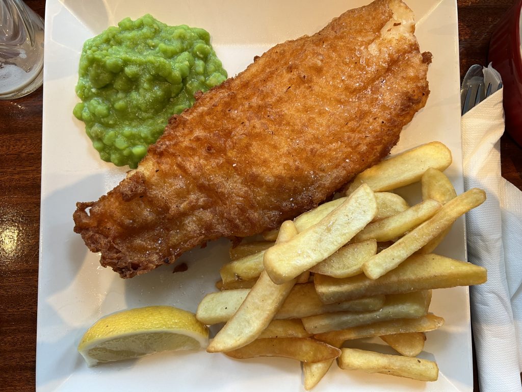 Fish and Chips at The Water Dog Pub — Armação de Pêra Restaurants