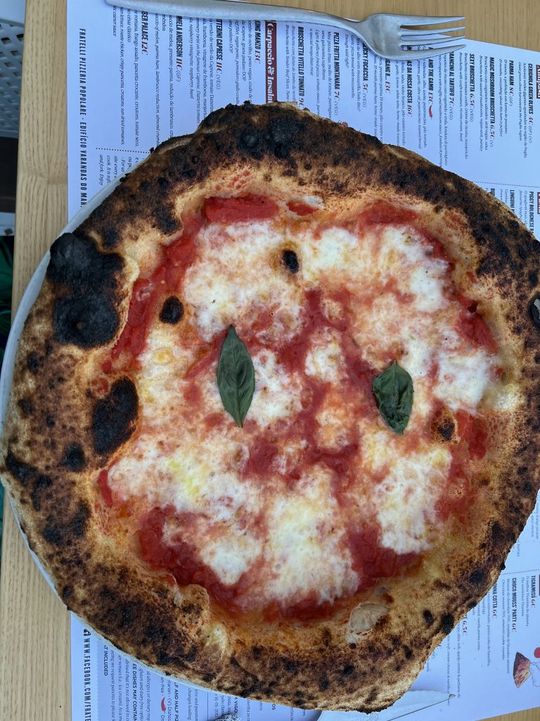 Fresh Margherita Pizza in Ohlos de Agua, Portugal at Fratelli Pizzeria Popolare