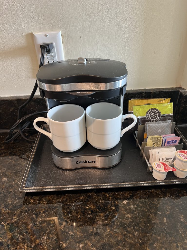 Coffee station room tour Fort Lauderdale Cruise Hotel Review — GalleryOne DoubleTree Suites by Hilton