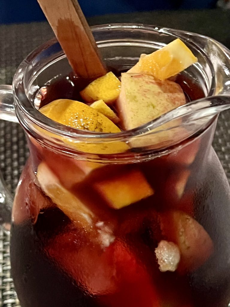 Sangria at Gusto'zza Pizzeria in Quarteira, Portugal