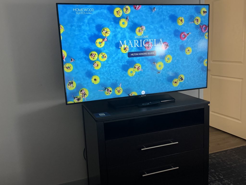 Flat screen TV Homewood Suites Orlando Airport Review