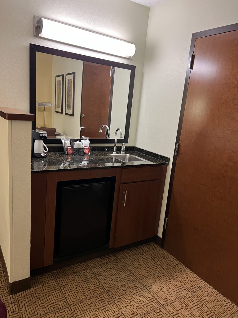 Sink and Mini Fridge — Hyatt Place Fort Lauderdale Cruise Port Hotel Review
