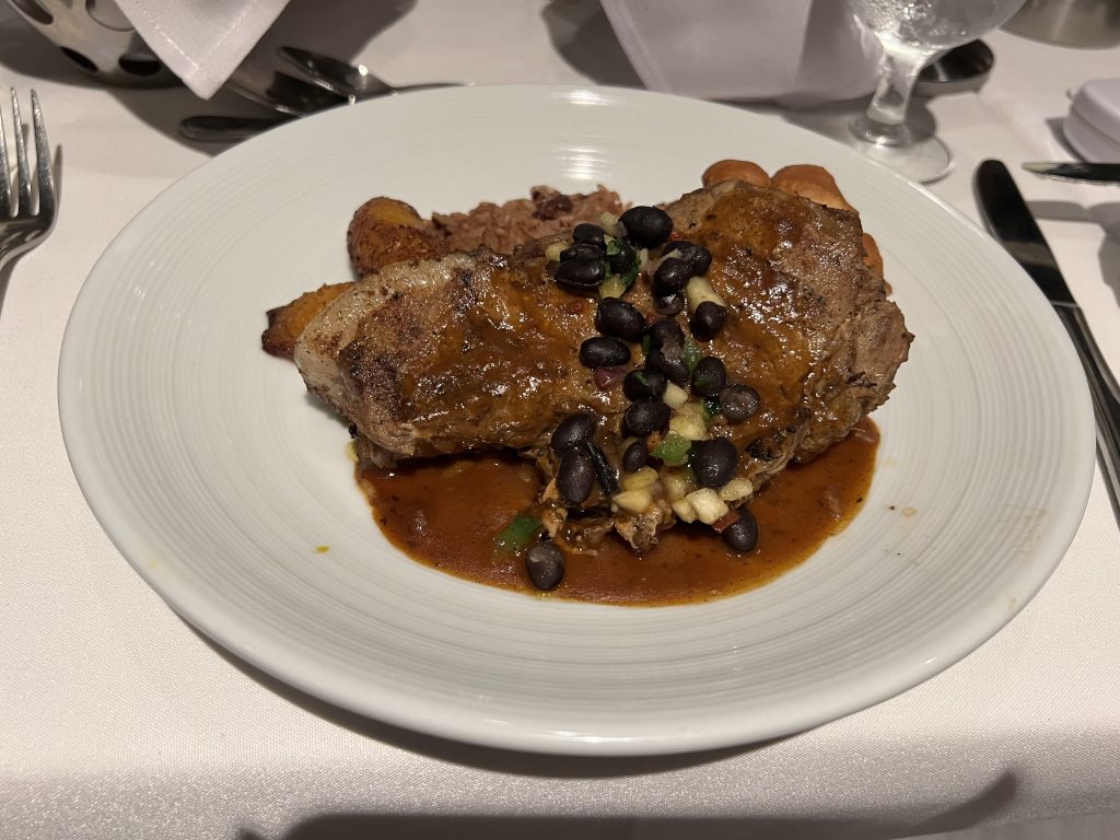 Jerk Seasoned Pork Chop — A Taste of the Caribbean Dinner Menu — Royal Caribbean Cruise UGC Creators