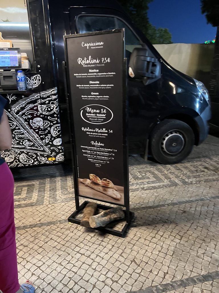 Cappricciosa food truck prices — a weekend in Lisbon in spring