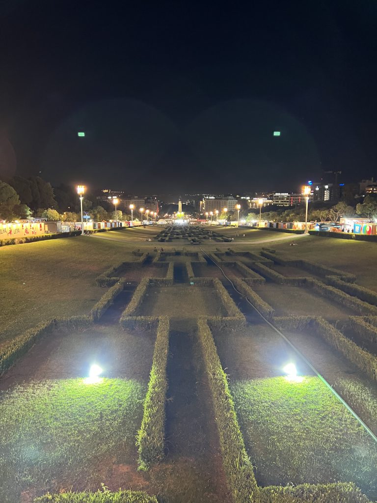 Parque Eduardo VII at night — a weekend in Lisbon in spring