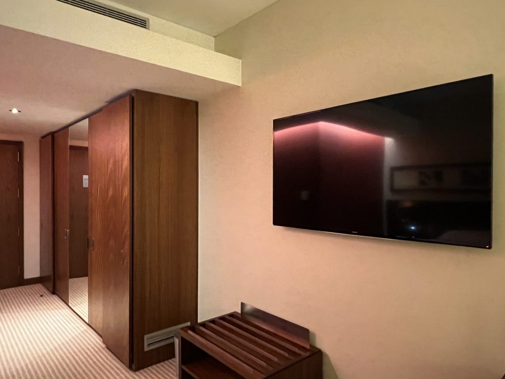 Large Flat Screen TV at Lagoas Park Hotel Oeiras — Porto Salvo — Lisbon Hotel Review