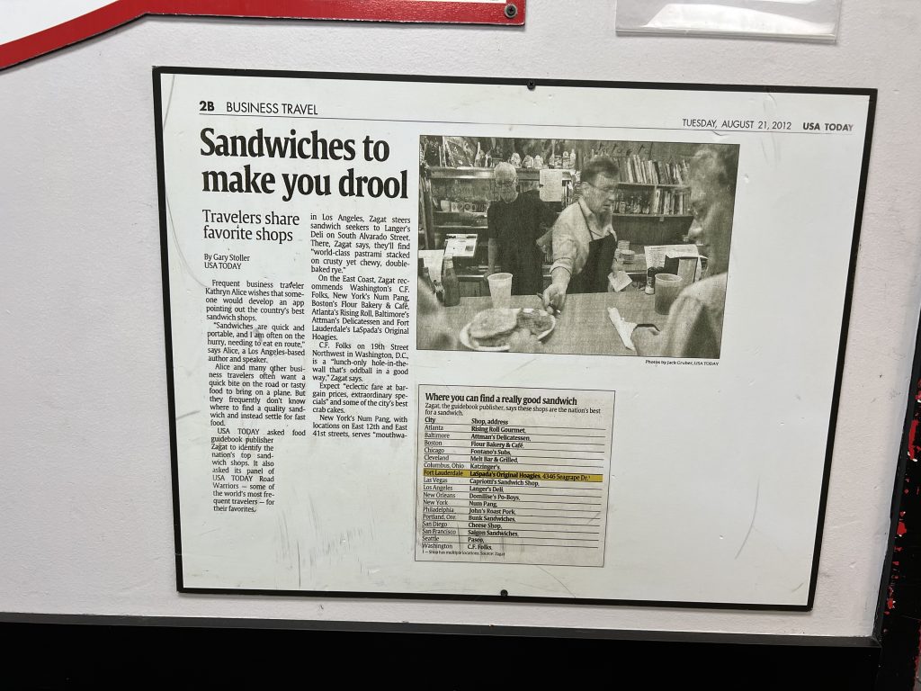 Laspada's Hoagies Review & Menu — Fort Lauderdale