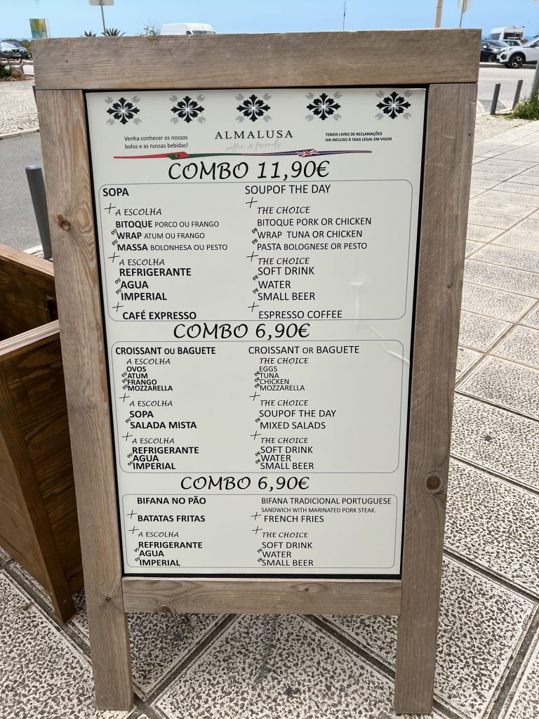 Combo Menus at — Almalusa Brunch in Armação de Pêra, Portugal