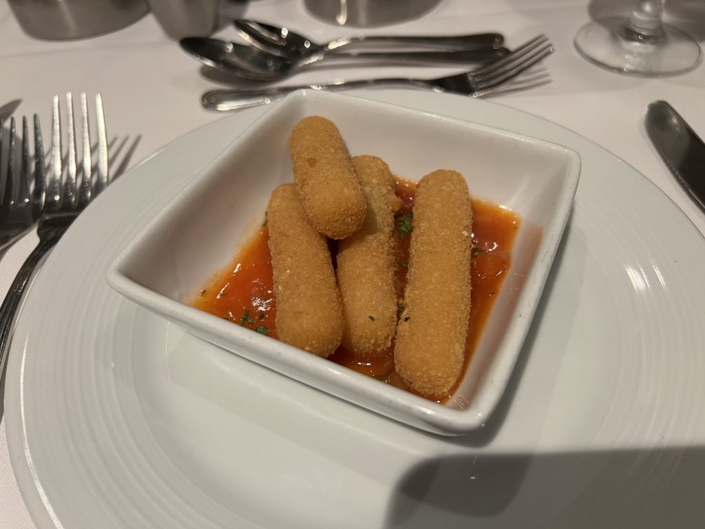 Mozzarella Cheese Sticks — Cruise Food Pictures — A Taste of the UK Royal Caribbean Menu