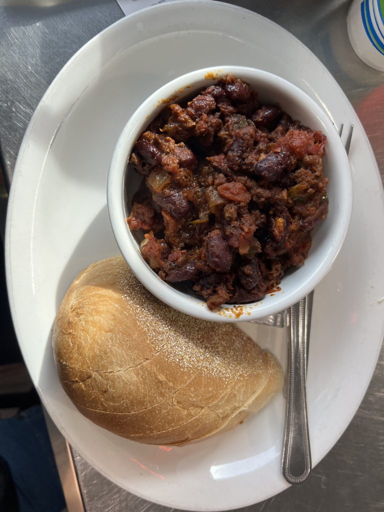 Chili and Italian Bread at Primanti Brothers Fort Lauderdale Florida