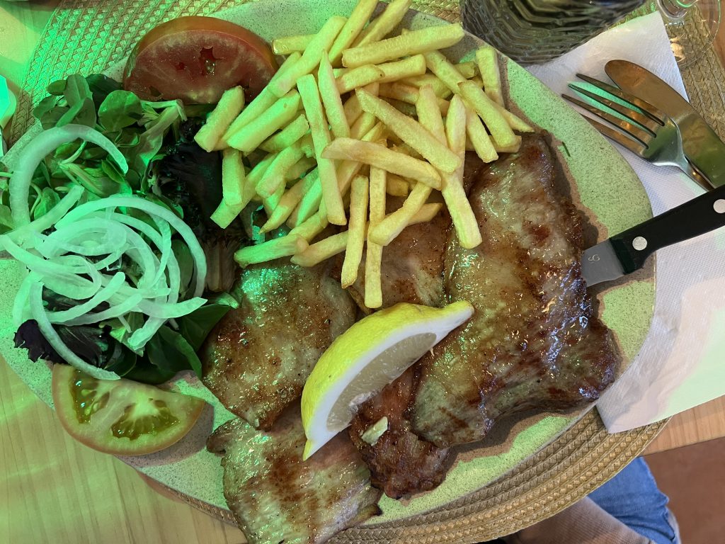 Pork Secretos Meal at Recanto do Ze — Armacao de Pera Restaurant Review