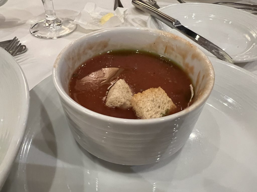 tomato soup with croutons — Royal Caribbean Food on Independence of the Seas