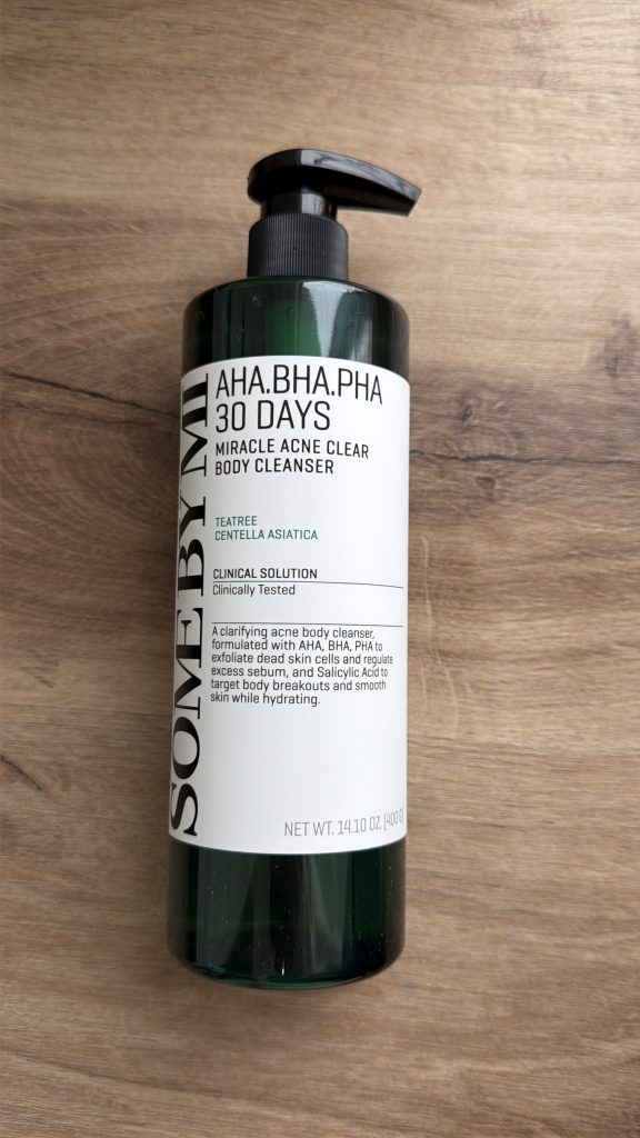 Some By Mi Miracle Acne Body Cleanser AHA BHA PHA Review — Bottle Photo