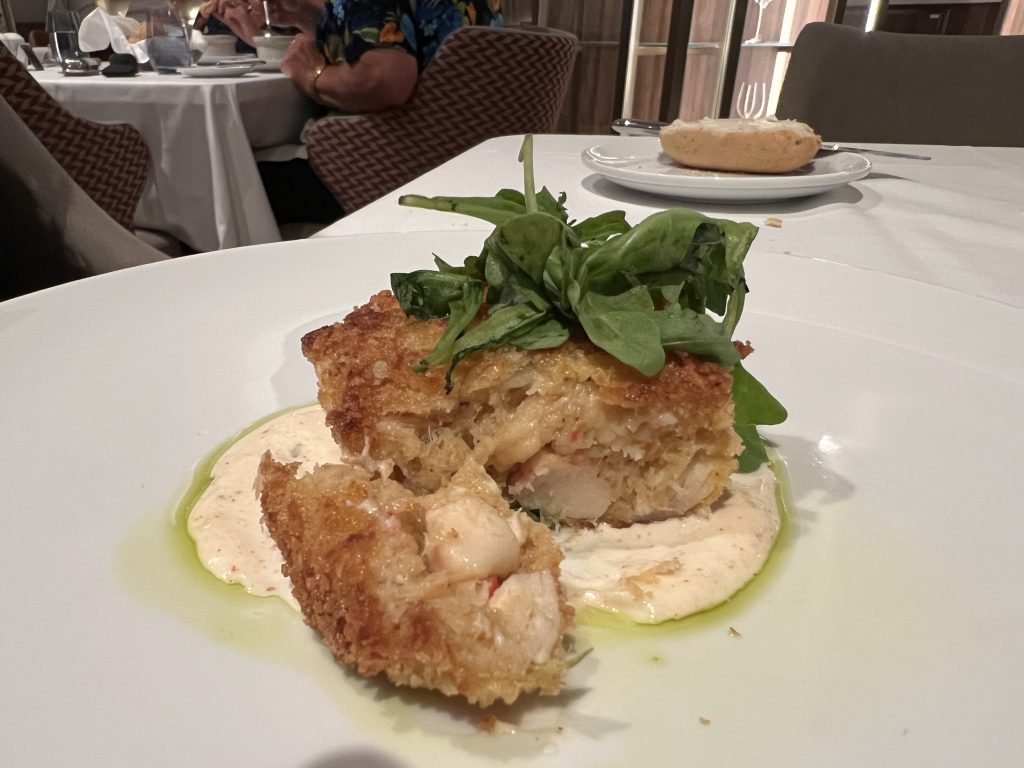 Inside Crab Cake — Sun Princess Mediterranean Cruise Food Photos