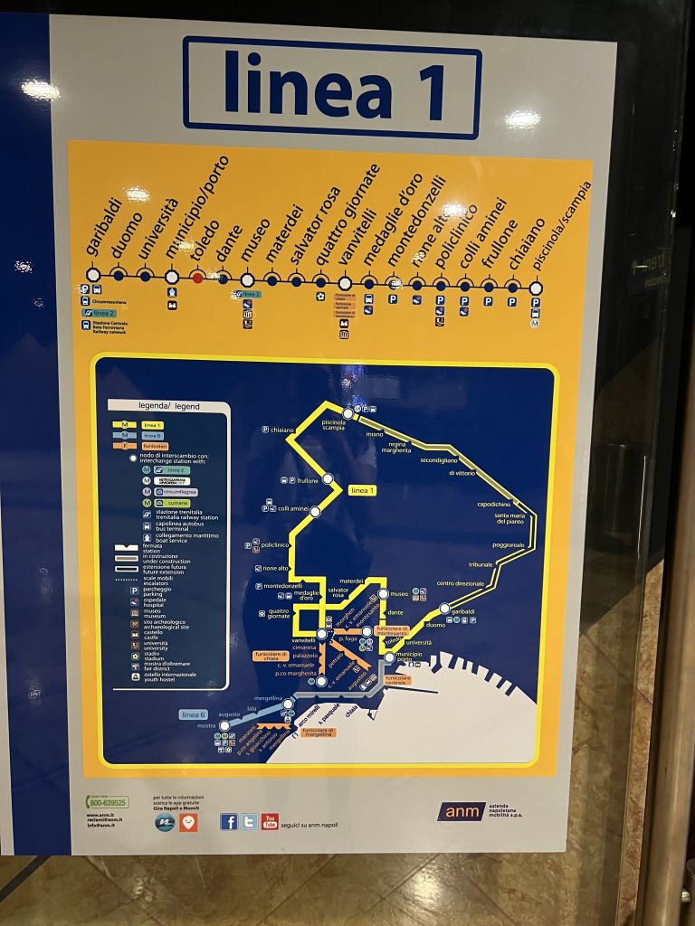 Line 1 Metro Map — One Day in Naples Cruise Port 