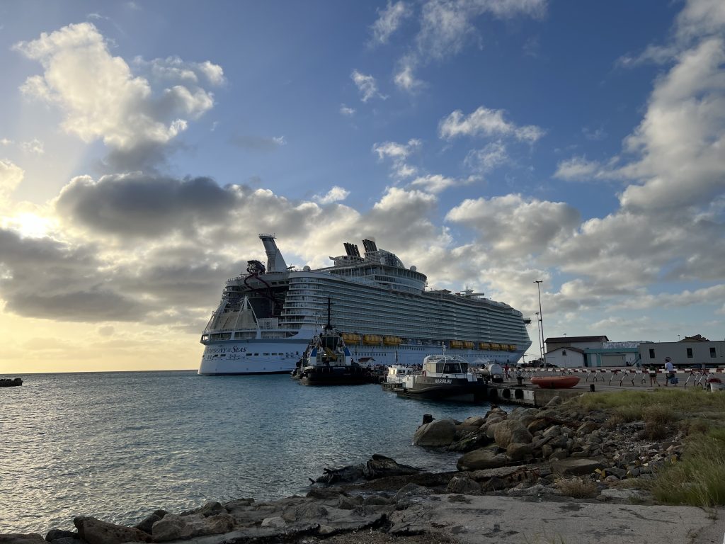 Symphony of the Seas docked at Oranjestad Aruba 