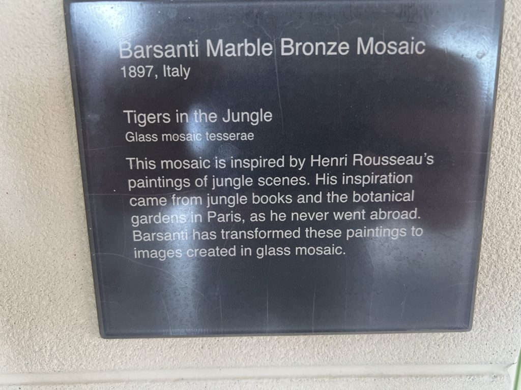 Barsanti Marble Bronze Mosaic Tigers in the Jungle by Henri Rousseau