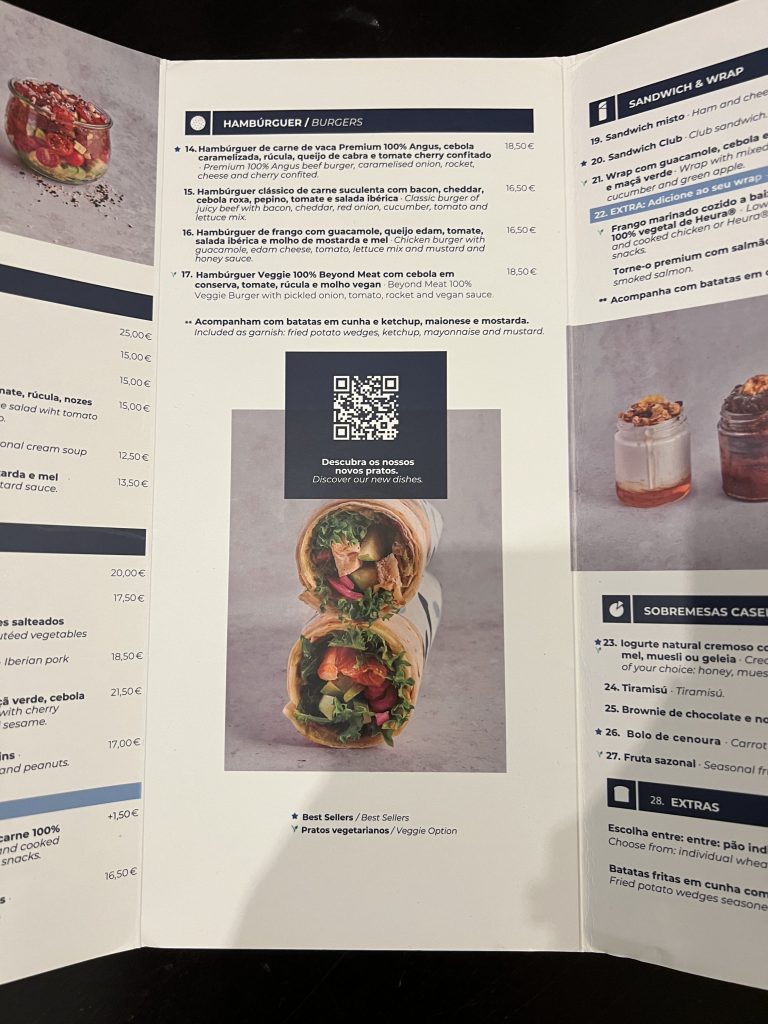 Restaurant Menu 2 Turim Saldanha — Lisbon Hotel Review