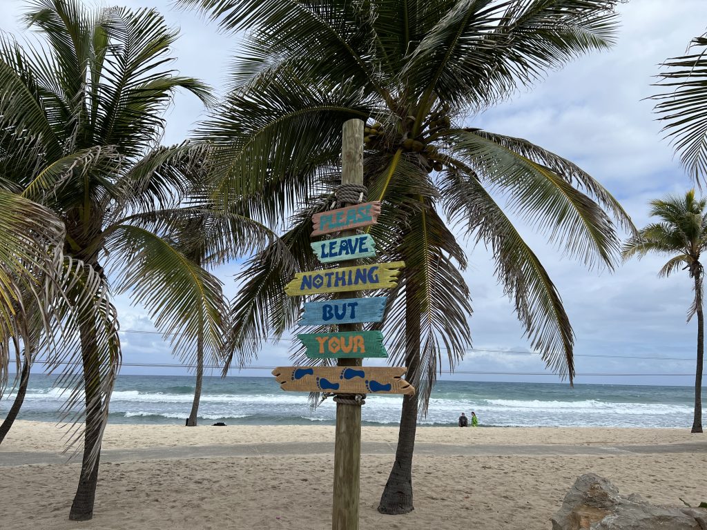 Please Leave Nothing But Your Footprints Sign — Labadee Haiti Royal Caribbean Review