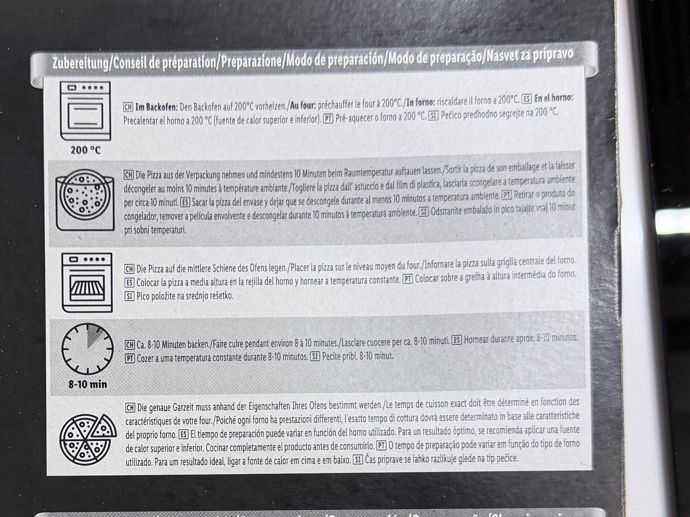 Lidl Deluxe frozen pizza cooking instructions