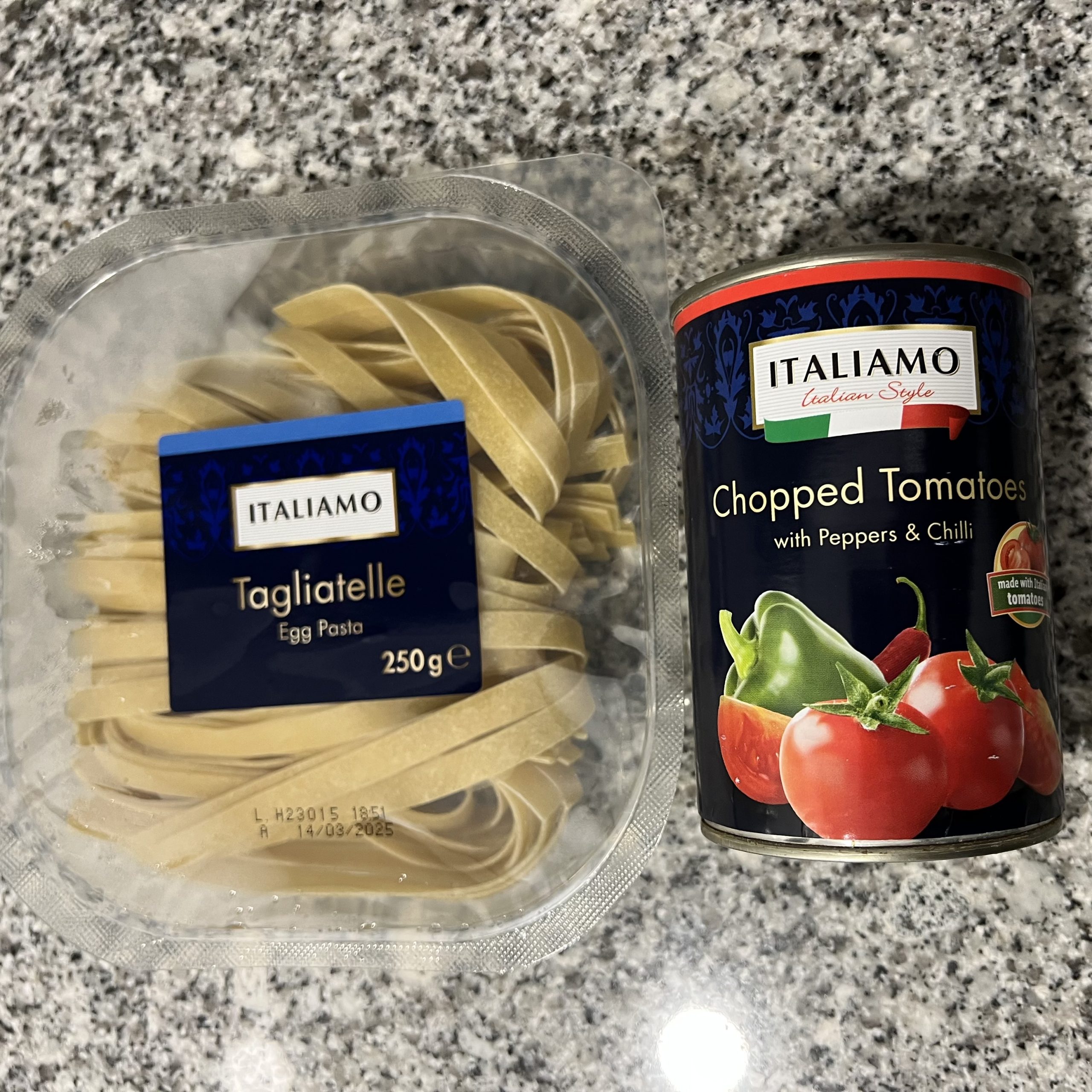 Easy Dinner Idea — Lidl Italiamo Tagliatelle with Chopped Tomatoes & Peppers
