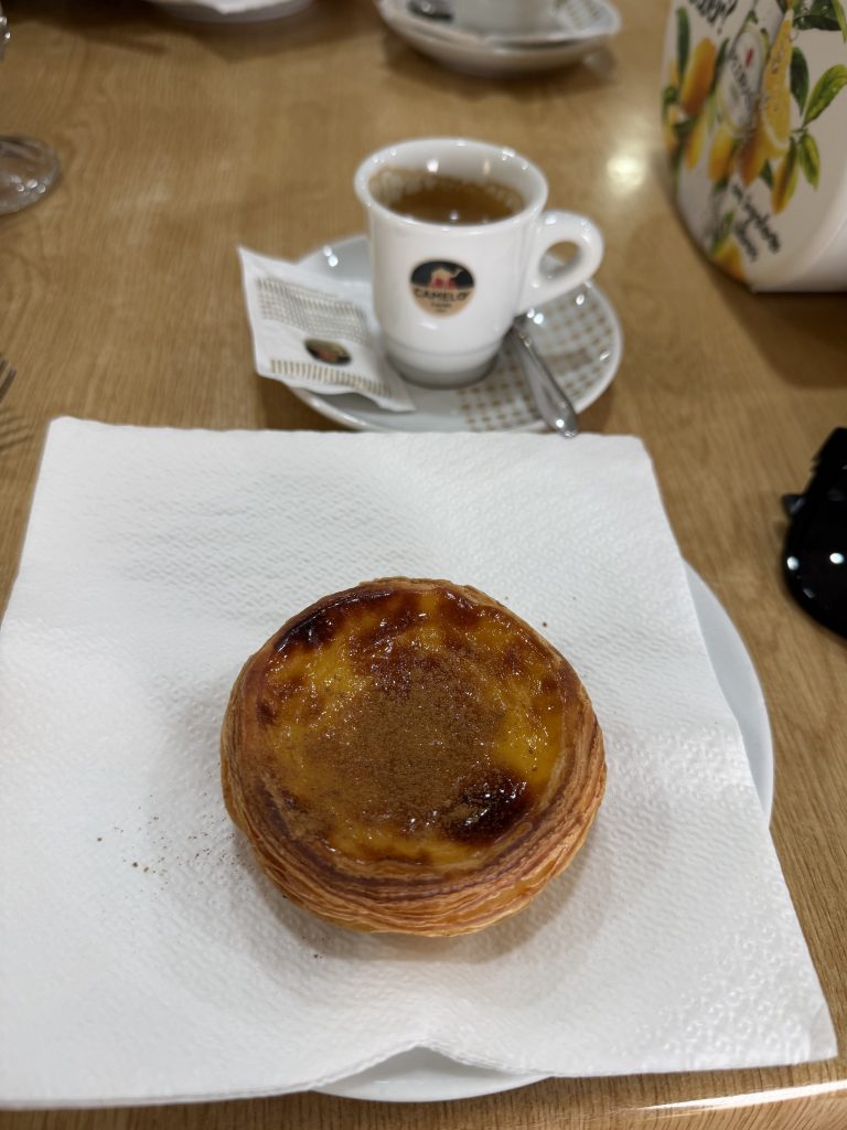 Pastel de Nata and espresso in a cafe in Santa Catarina da Fonte do Bispo - Madeira's Pao Quente