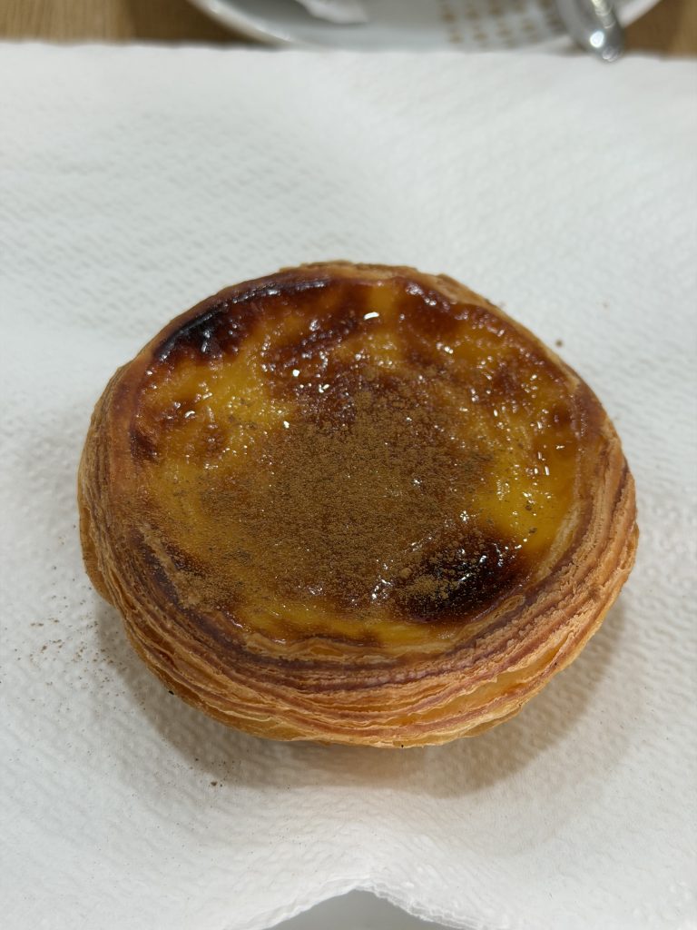 Pastel de Nata in a cafe in Santa Catarina da Fonte do Bispo - Madeira's Pao Quente