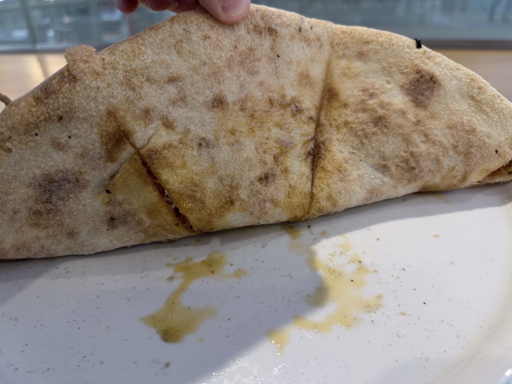 Pizza Real at Tavira Plaza, Portugal | Pepperoni Pizza Crust Photo