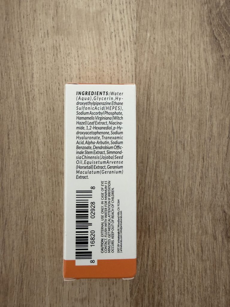 Art Naturals Vitamin C Serum Ingredients List