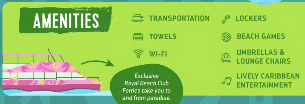 Amenities at Royal Beach Club Paradise Island Nassau Infographic