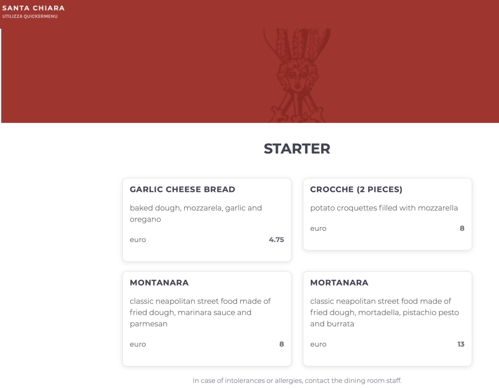 Lisbon Pizzeria Santa Chiara Photo Review β Menu with Prices Starters