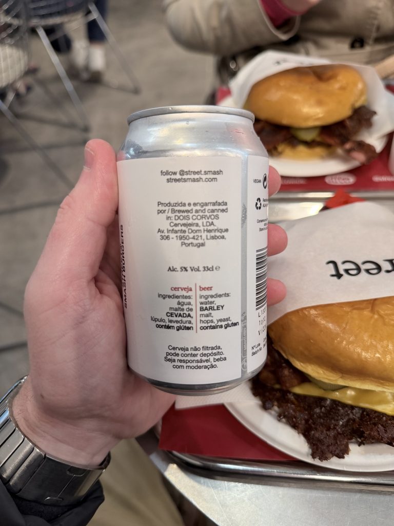 View of Smash Burger IPA Can Ingredients | Street Smash Burger Lisbon Review Alvalade Photos || Best Smash Burger in Lisbon?