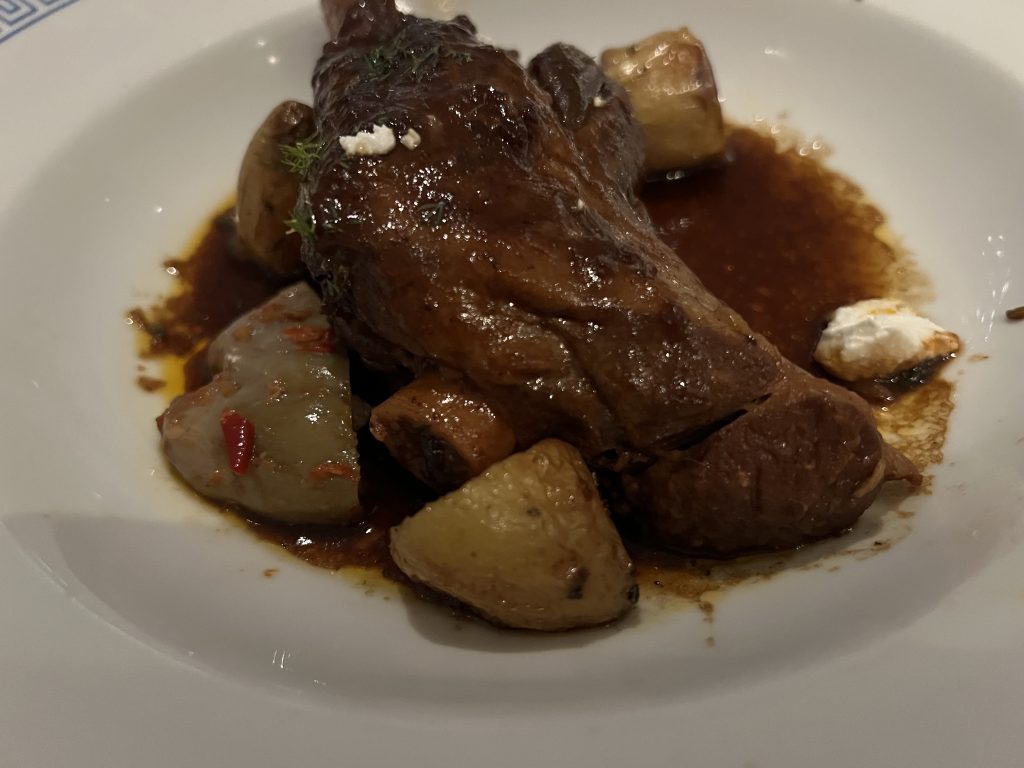 Greek Style Slow Braised Lamb Shank  | Celebrity Ascent Cruise Food Reviews and Pictures