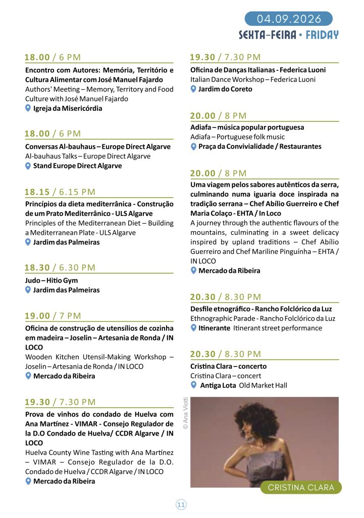 When Is the Mediterranean Diet Festival? Feira da Dieta Mediterrânica Friday Schedule