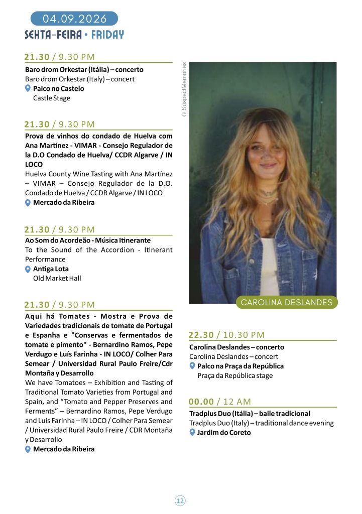When Is the Mediterranean Diet Festival? Feira da Dieta Mediterrânica Friday Schedule