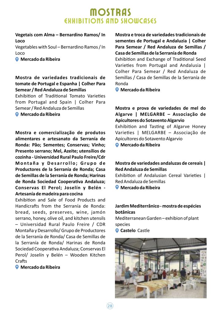 Mediterranean Diet Festival Feira da Dieta Mediterrânica Schedule for Other Activities