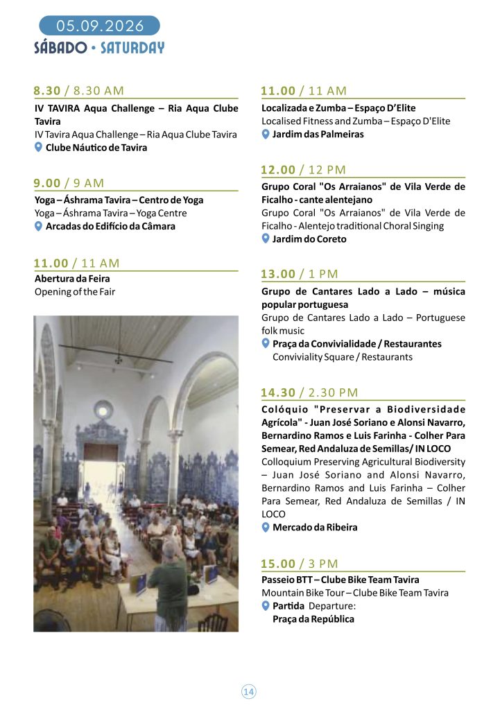 When Is the Mediterranean Diet Festival? Feira da Dieta Mediterrânica Saturday Schedule