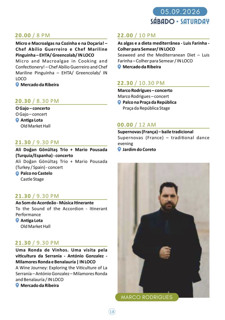 When Is the Mediterranean Diet Festival? Feira da Dieta Mediterrânica Saturday Schedule