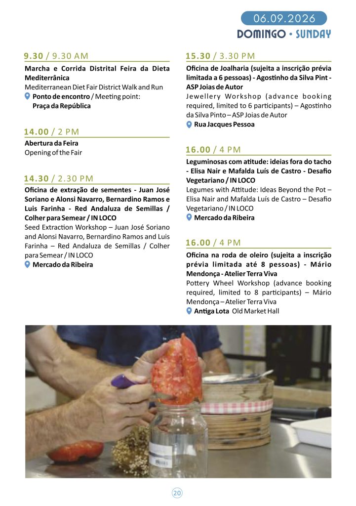 When Is the Mediterranean Diet Festival? Feira da Dieta Mediterrânica Saturday Schedule