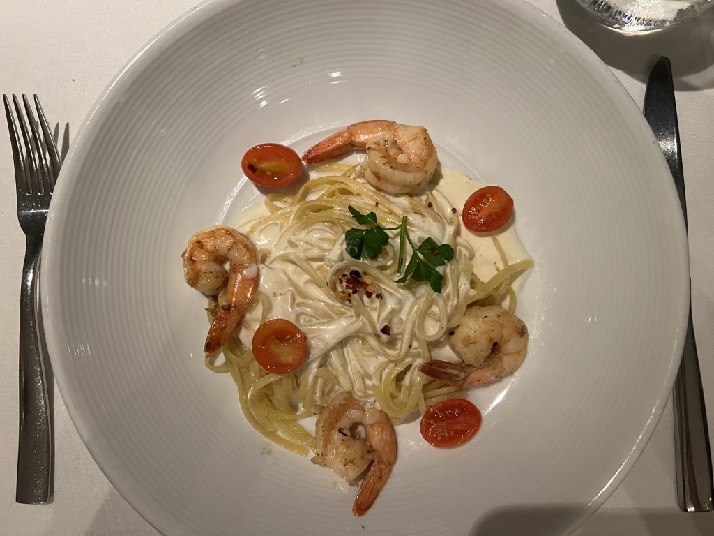 Creamy Shrimp Pasta | Celebrity Ascent Cruise Food Reviews and Pictures